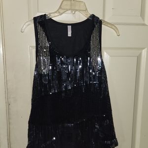 Black Sequin Tank Top With Pockets Target Xhilaration Size Large